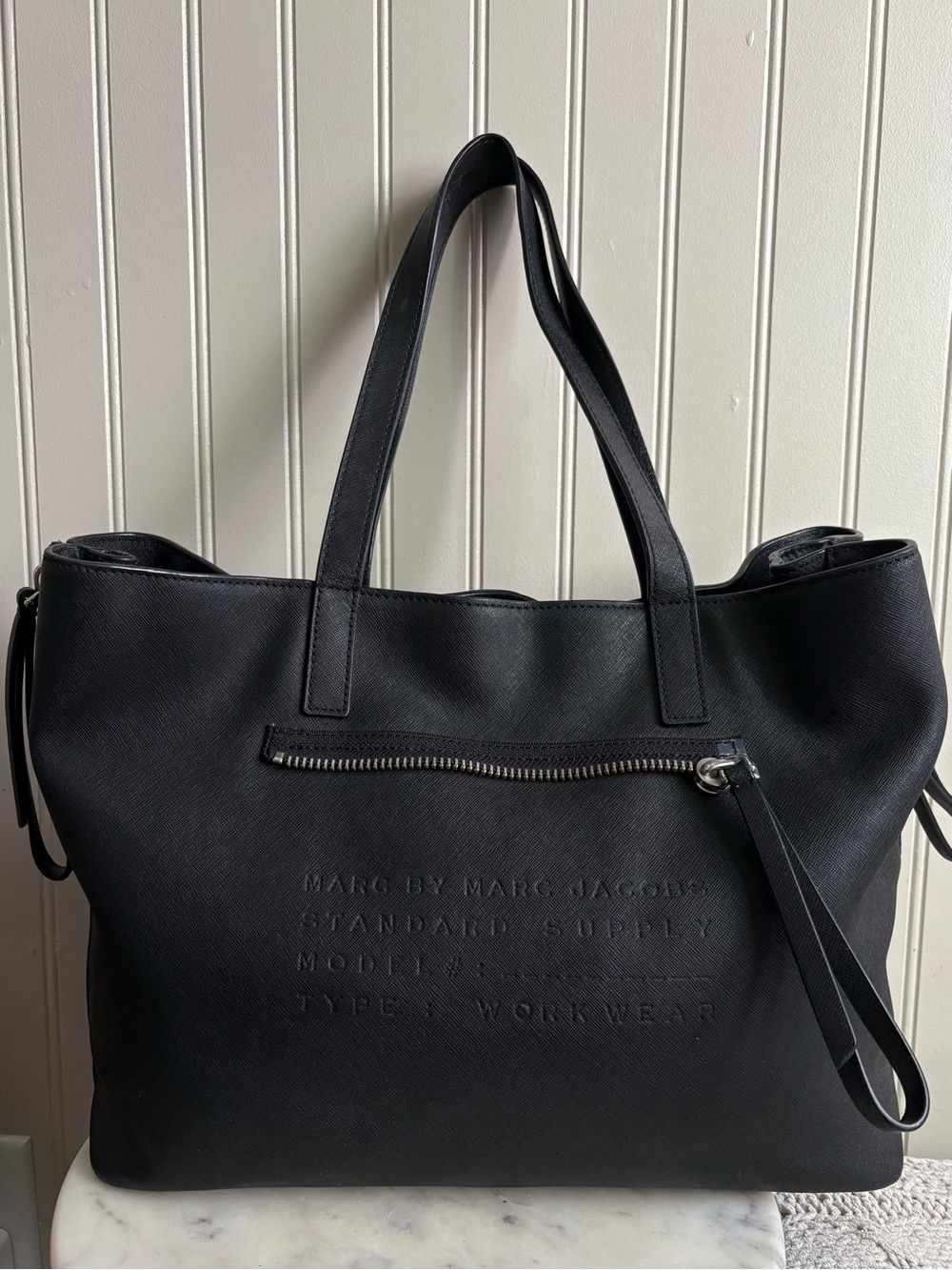 Marc By Marc Jacobs Black Leather Tote Bag